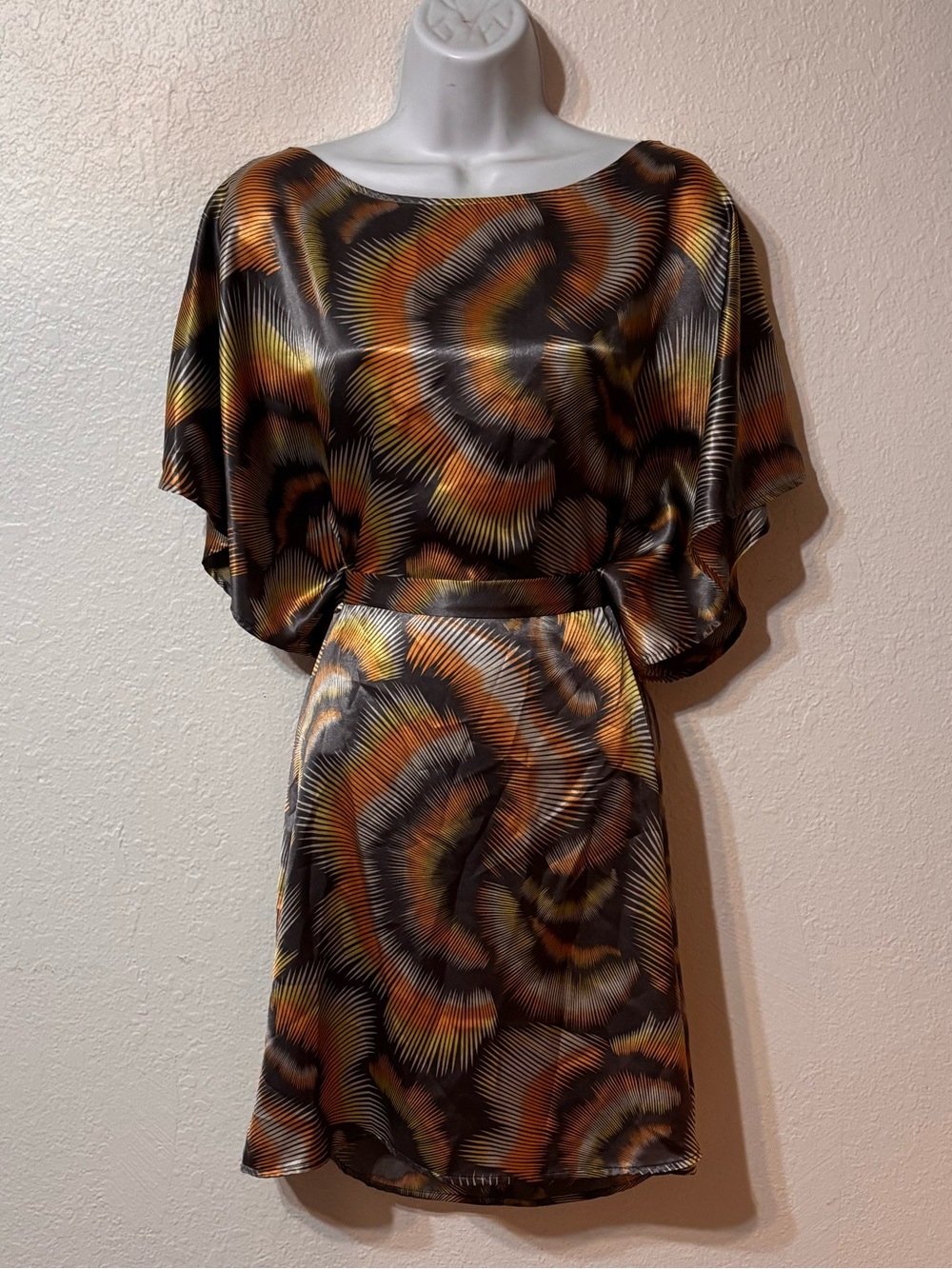 Y2K BCBGMaxAzria Satin Blouson Mini Dress Small